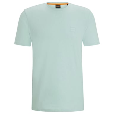 Tales Short Sleeve Crew Neck Logo Detail Regular Fit T-shirt in Pale Green