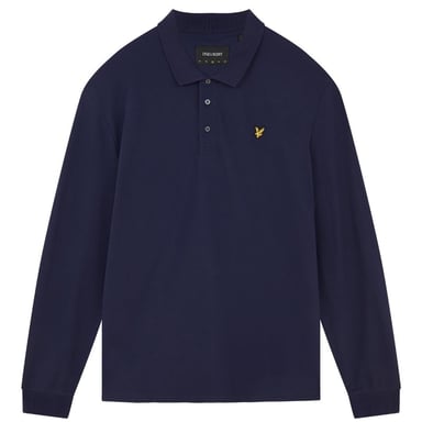 Lyle & Scott Mens Logo Long-Sleeved Polo Shirt (Navy Blue)