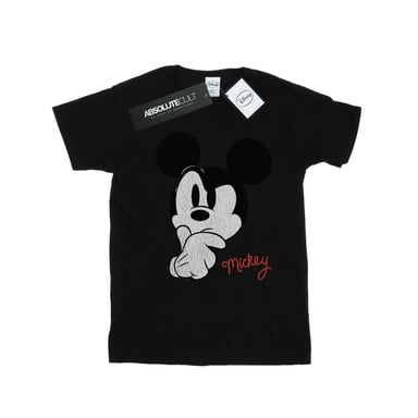 Disney Boys Mickey Mouse Distressed Ponder T-Shirt (Black)