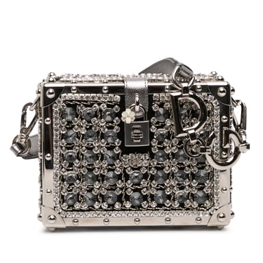 Begagnad boxväska i jacquard med rhinestones från Dolce