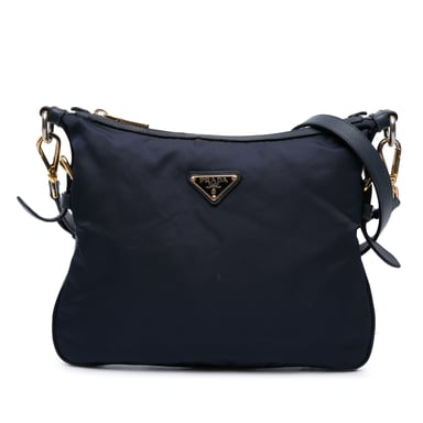 Tweedehands Saffiano Afgewerkte Tessuto Zip Top Schoudertas