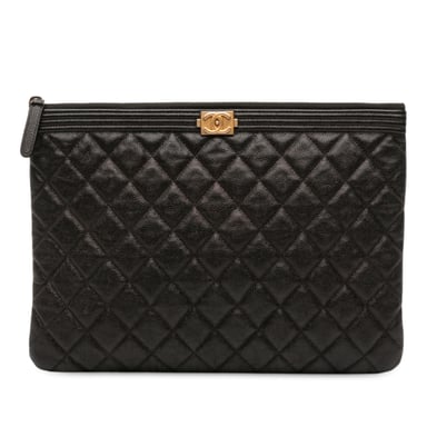Pre-owned Medium Quilted Caviar Boy O Case Clutch
