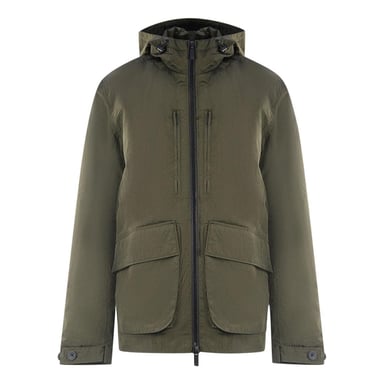 Lyle & Scott Mens Plain Hooded Jacket (Green)