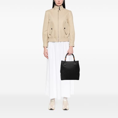 Begagnad Gg Canvas Bamboo Tote