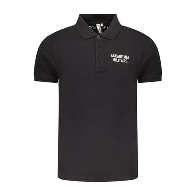 Accademia Militare Black Cotton Men's Polo Shirt