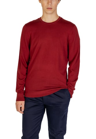 Crew Neck Sweater Solid Burgundy