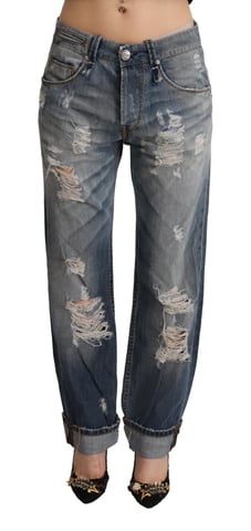Distressed Boyfriend Jeans Ripped Denim Pants