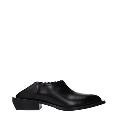 Moschino Black Leather Mules