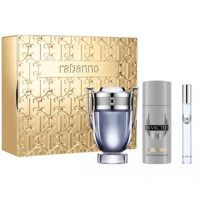 Paco Rabanne Invictus Giftset 100ml EDT Spray + 150ml Deodorant Spray + 10ml EDT