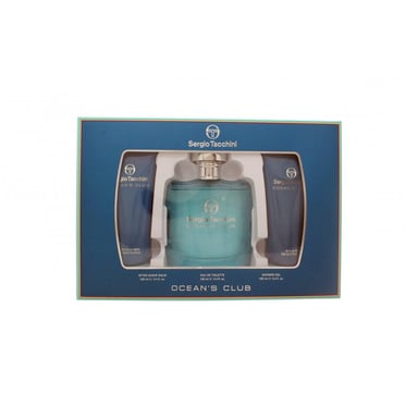 Sergio Tacchini Ocean's Club Gift Set 100ml EDT + 100ml Shower Gel + 100ml Aftershave Balm