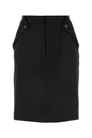 Black Stretch Polyester Blend Skirt