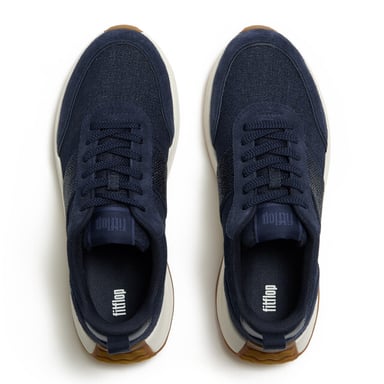 FitFlop F-mode flow crystal denim/suede sneakers