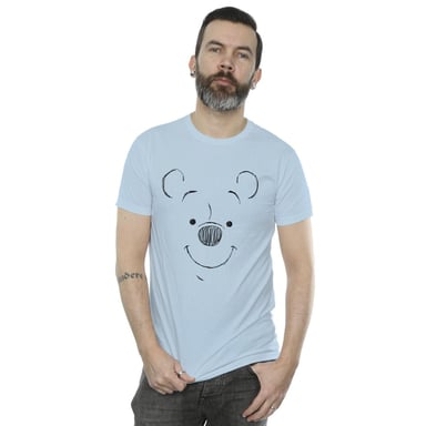 Disney Mens Winnie The Pooh Winnie The Pooh Face T-Shirt (Baby Blue)