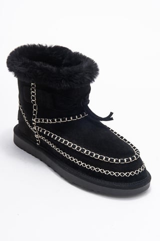 Jorel Leather Fur Lined Ankle Boot