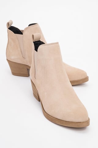 Dovena Leather Block Heel Ankle Boot (Women)