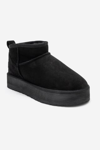 Havana Leather Platform Ankle Boot