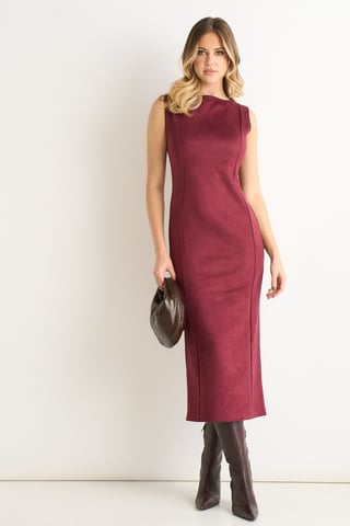 Mulberry-kokerjurk van imitatiesuède