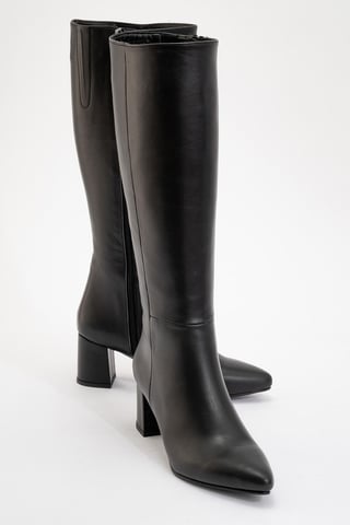 Sejas Leather Block Heel Knee-High Boot (Women)
