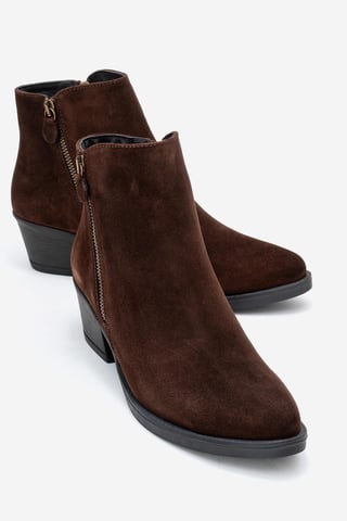 Jayer Leather Double-Zip Block Heel Boot (Women)