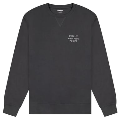 Wrangler - EMBROIDERY CREW FADED BLACK