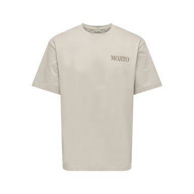 Only & Sons Onsfred life rlx ss print tee noos beige