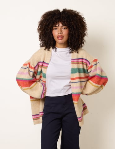 Multi Coloured Stripe Cardigan