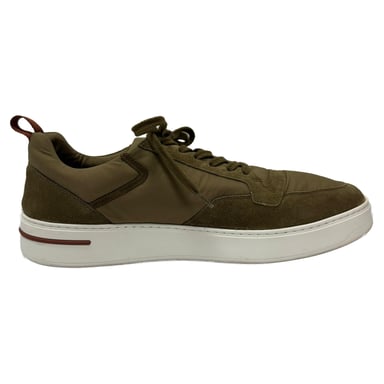 Loro Piana Newport Sneakers i Olivgrön Polyester