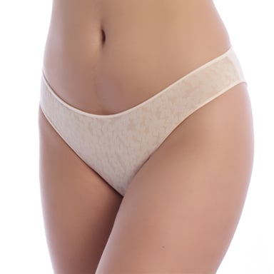 Women's Bikini Briefs with Floral Jacquard Fabric REBECA