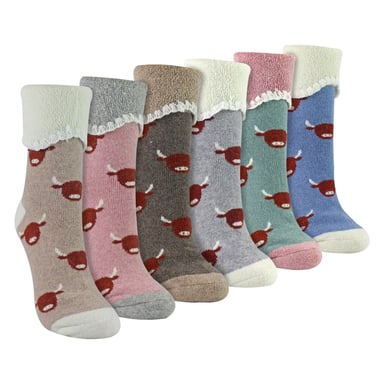 6 Pairs Dames Dikke Warme Wol Bed Sokken