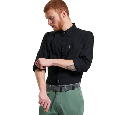 Ben Sherman Långärmad skjorta Signature Oxford för herrar (Svart)