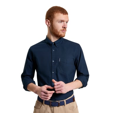 Ben Sherman Långärmad skjorta Signature Oxford för herrar (Mörkblått)