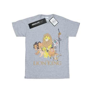 Disney Girls The Lion King Group Cotton T-Shirt (Sports Grey)