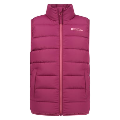 Mountain Warehouse Childrens/Kids Rocko Plain Padded Gilet (Berry)