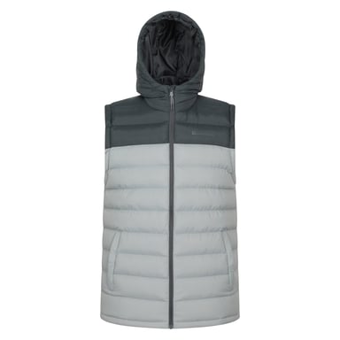 Mountain Warehouse Mens Seasons Hooded Padded Gilet (Light Grey)