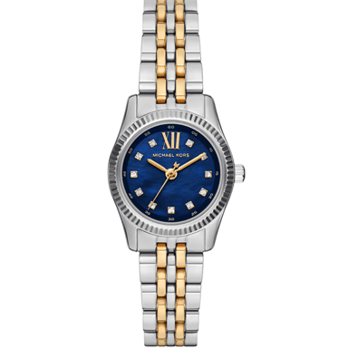 Michael Kors MK4865 Lexington Blue Dial Ladies Two-Tone Watch
