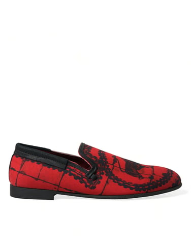 Dolce & Gabbana Röda Svarta Torero Tofflor Herrskor