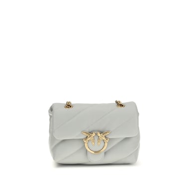PINKO Gray Calf Leather Bos Taurus Shoulder Bag