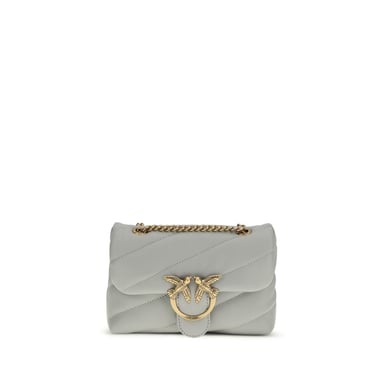 PINKO Gray Calf Leather Bos Taurus Shoulder Bag
