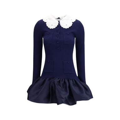Self-Portrait Blue Viscose Cocktail Dress