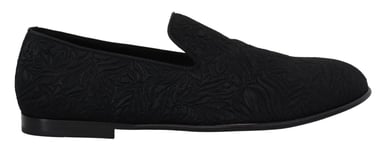 Dolce & Gabbana Svarta Blommönstrade Jacquardtofflor