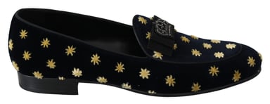 Dolce & Gabbana Blå Samtalskrona Tofflor Slip-on Skor
