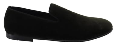 Dolce & Gabbana Grön Sammet Slip On Herr Loafers Skor