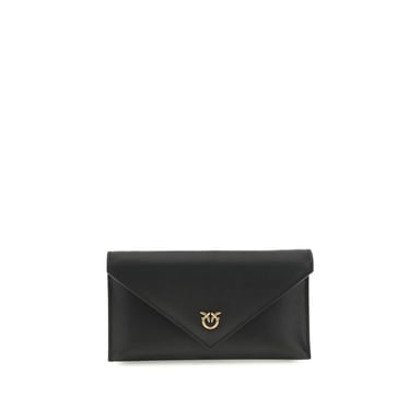 PINKO Zwarte Kalfskleren Bos Taurus Clutch Tas