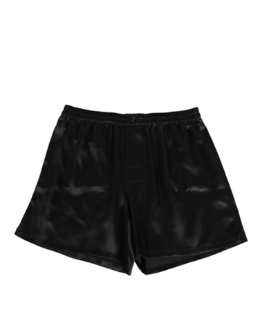 Dolce & Gabbana Svart Siden Satin Elastisk Herr Boxershorts Badkläder