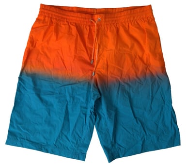 Dolce & Gabbana Orange Blue Gradient Badkläder Shorts