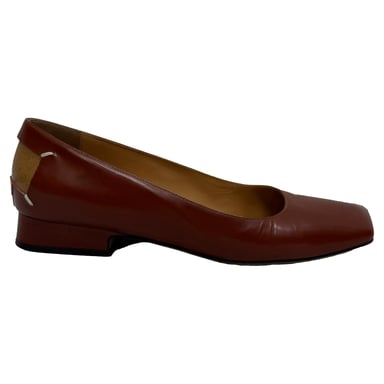 Maison Margiela Décortiqué Vier Stiksels Ballerina's in Bruin Leer