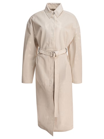 Beige Leather Coat