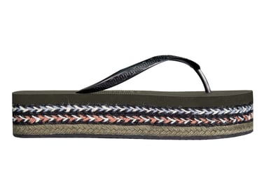 Raffia Deleuxe Sandal Flip Flop Army Green