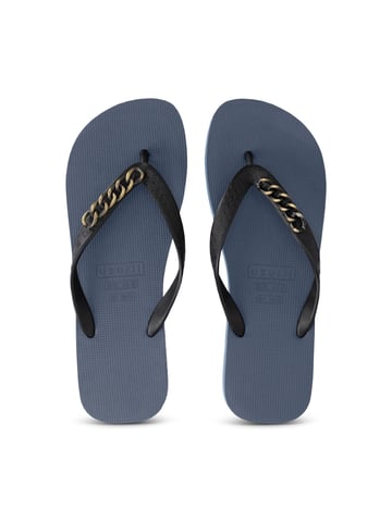 Gold Small Flip Flop Navy Blue