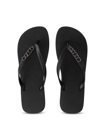 Silver Small Flip Flop Black